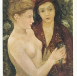 1941 Ragazza con rondine  olio su cartone cm 49x39