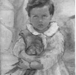 1942 Bambina con piccione