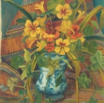 1945 Fiori a S.Margherita Ligure olio su cartone telato cm 40x30