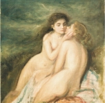 1957 Le amiche  olio su tela 45,5x41,5