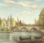 1973  Pont à Moret  olio su tela cm 46x61